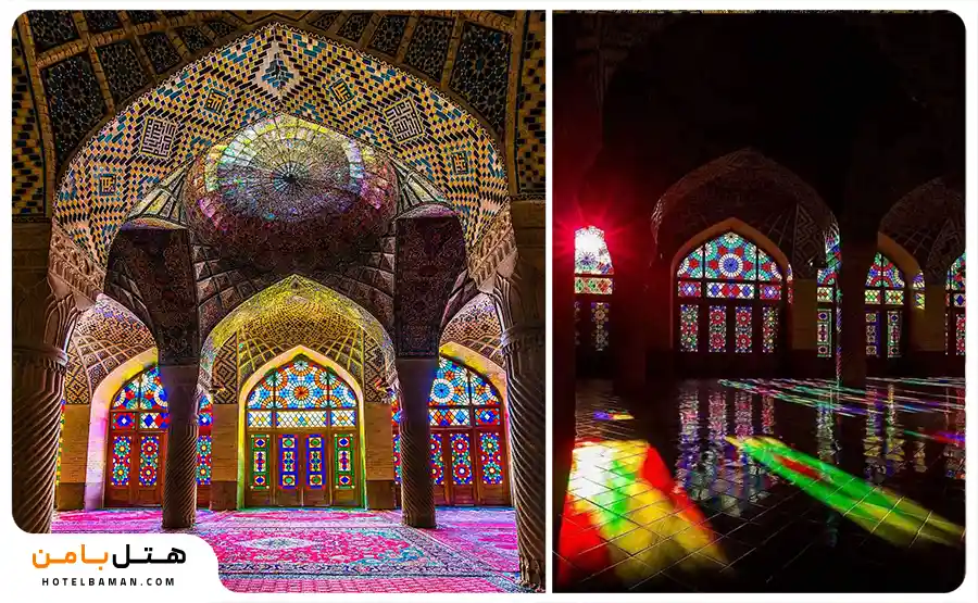 فضای داخل مسجد نصیرالملک شیراز