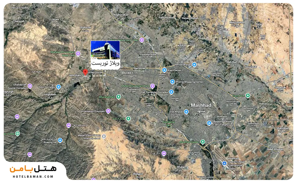 تصویر موقعیت مکانی ویلاژتوریست